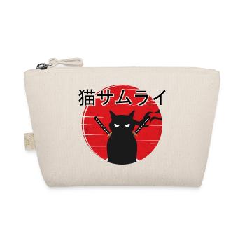 Samurai Kitten Ninja Cat Japanese Vintage Sunset - Organic Pouch - nature - Front