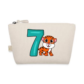 7 birthday 7 years old with animal motif - seven - Organic Pouch - nature - Front