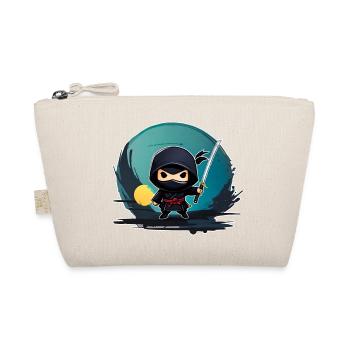 Cute little ninja with katana sword - Organic Pouch - nature - Front