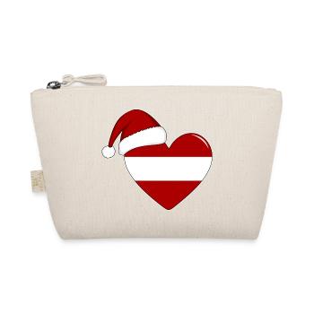 Austria Flag Christmas Heart - Organic Pouch - nature - Front