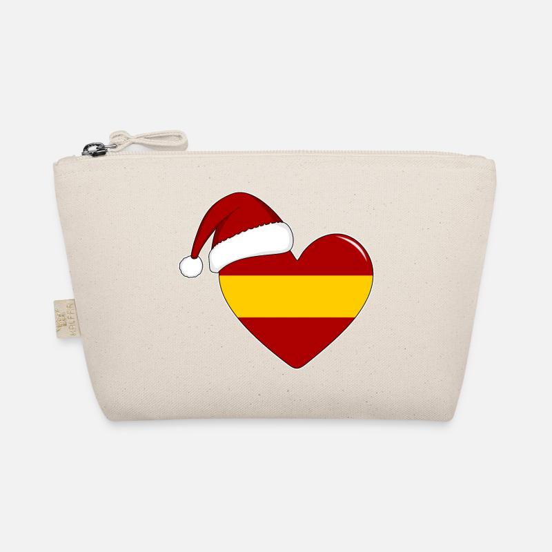 Spain Flag Christmas Heart Organic Pouch