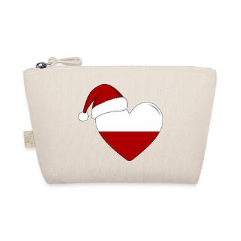 Drapeau de Pologne coeur de Noël - Trousse biologique - nature - Devant