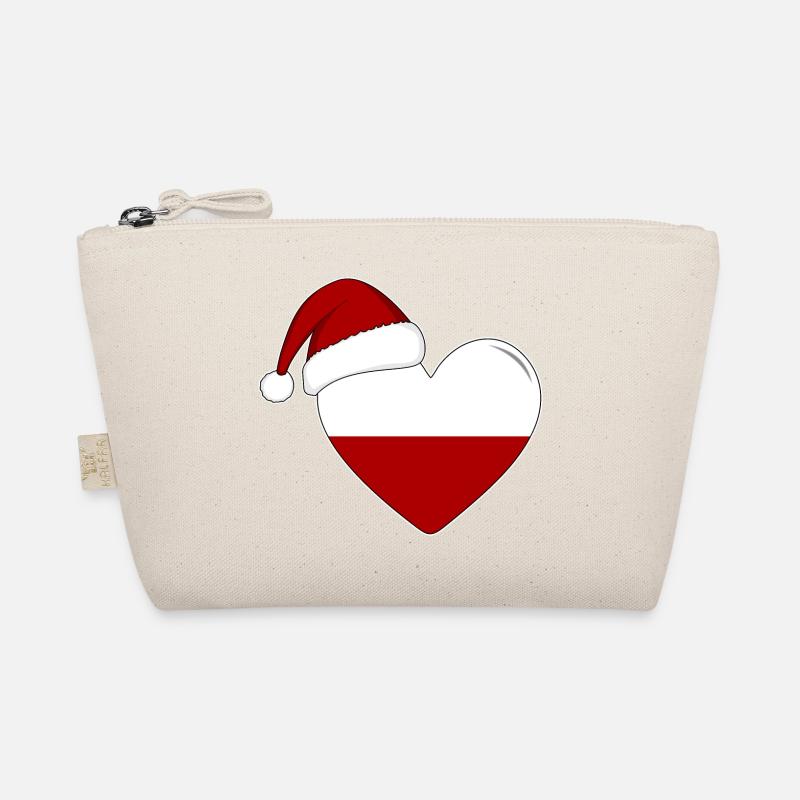Drapeau de Pologne coeur de Noël Trousse biologique