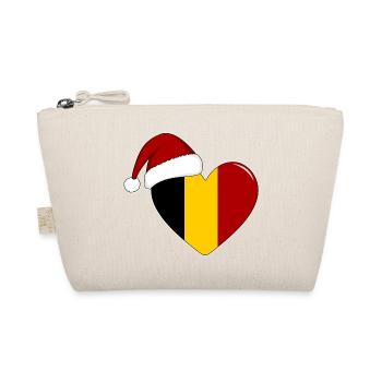 Belgien Flagge Weihnachten Herz - Bio-Täschchen - Natur - Vorne