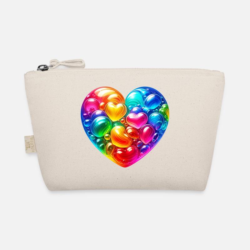 Buntes Herz Bio-Täschchen