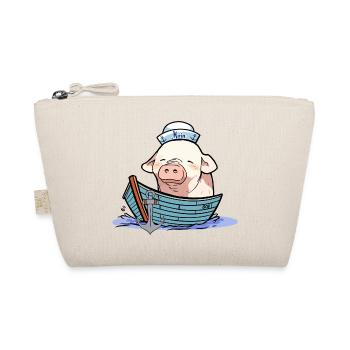 Sailor, Boat, Captain, Sailor, Piggy, Piglet - Organic Pouch - nature - Front