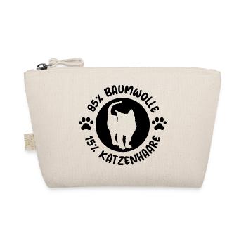 Katze Baumwolle Katzenhaare lustige Sprüche Symbol - Bio-Täschchen - Natur - Vorne