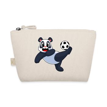 Panda Fußballspieler Fußball Sport - Bio-Täschchen - Natur - Vorne