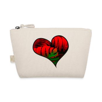 Coeur avec feuilles de fougère Monstera brillantes Copie - Trousse biologique - nature - Devant