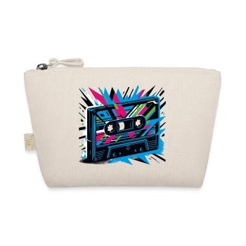 Musik Kassette im Retro-Stil 80er und 90er Stil - Bio-Täschchen - Natur - Vorne