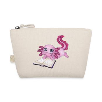 Axolotl Buchliebhaber Lesen Read a lot Geschenk - Bio-Täschchen - Natur - Vorne