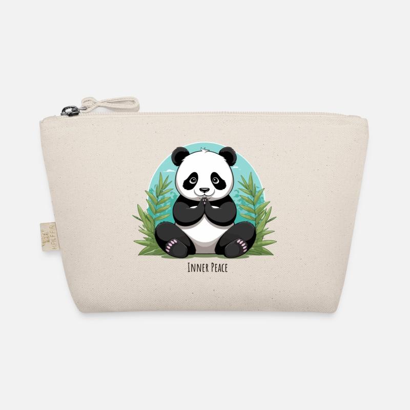 Inner Peace – Meditierender Panda - Bio-Täschchen - Natur