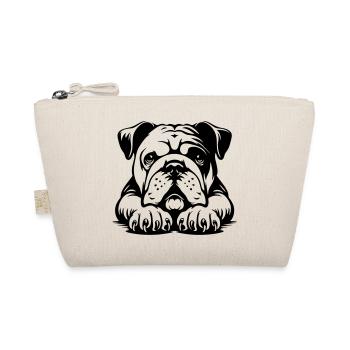 Englische Bulldogge Kopf mit Pfoten - Bio-Täschchen - Natur - Vorne
