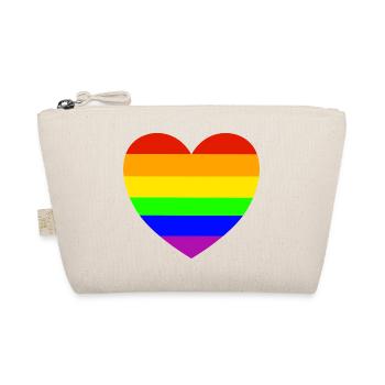 Rainbow Heart Pride Design - Organic Pouch - nature - Front