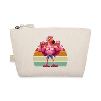 Flamingo Muskeln Fitness Bodybuilding Kraftsport - Bio-Täschchen - Natur - Vorne