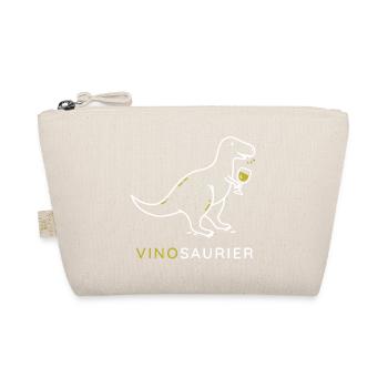Vinosaurier mit Weinglas - Bio-Täschchen - Natur - Vorne
