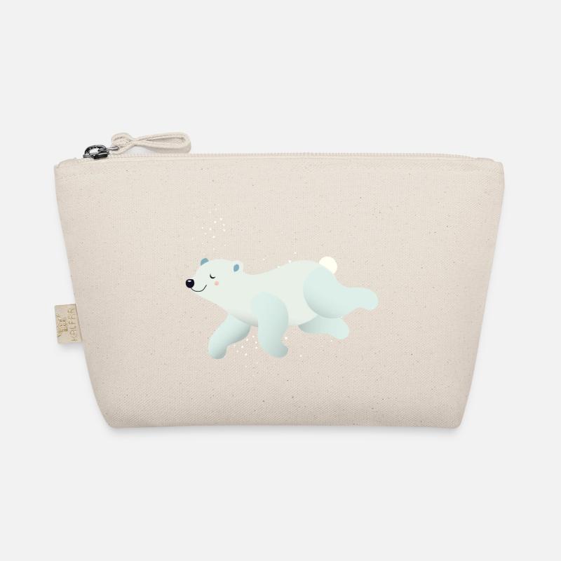 Swimming polar bear in soft shades Organic Pouch