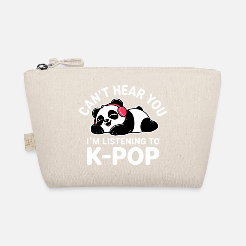 Panda mignon écoutant de la K-pop Trousse biologique