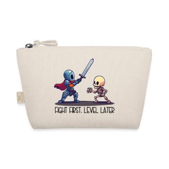 First Fight, Level Later – Knight vs Skeleton - Organic Pouch - nature - Front