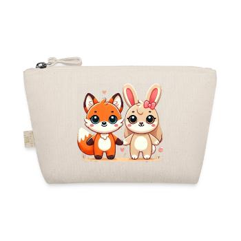 Fox And Rabbit Friends Holding Hands - Bio-Täschchen - Natur - Vorne