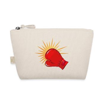 Roter Boxhandschuh mit Schlag-Effekt - Bio-Täschchen - Natur - Vorne