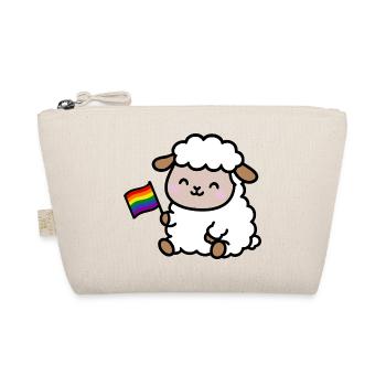 Kleines Pride-Schaf mit Regenbogenfahne - Bio-Täschchen - Natur - Vorne