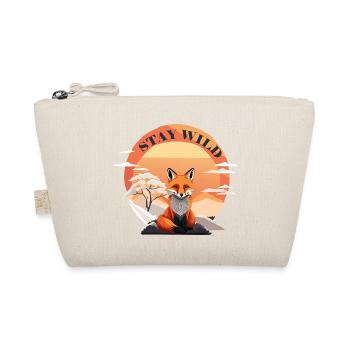 Meditierender Fuchs mit der Aufschrift Stay Wild - Bio-Täschchen - Natur - Vorne