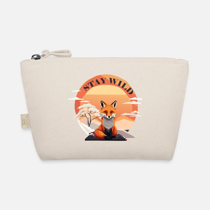 Meditierender Fuchs mit der Aufschrift Stay Wild - Bio-Täschchen - Natur