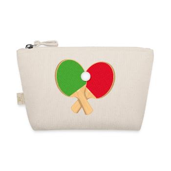 Table tennis bat with ball – sporty & dynamic - Organic Pouch - nature - Front