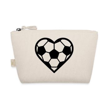 Soccer heart black - Organic Pouch - nature - Front