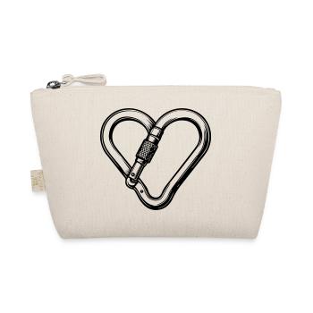 Heart carabiner – pure climbing love - Organic Pouch - nature - Front