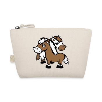 2 Horses Man Woman Lovers Friends Love Team - Organic Pouch - nature - Front
