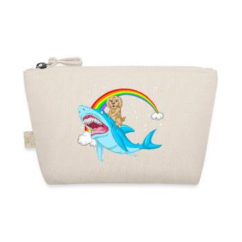 Whimsical Golden doodle and Mythical Shark - Organic Pouch - nature - Front