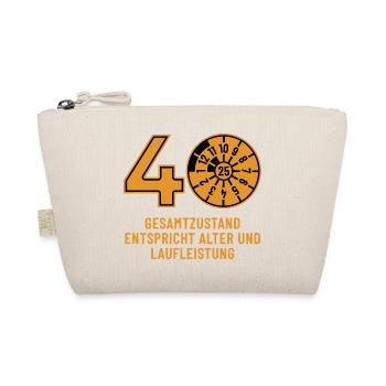 HU Oktober 2025 - 40 Jahre - Geburtstag Geschenk - Bio-Täschchen - Natur - Vorne