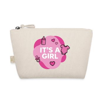 It's a Girl Baby baby shower - Organic Pouch - nature - Front
