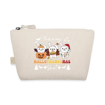This is my Hallothanksmas shirt bunny - Organic Pouch - nature - Front