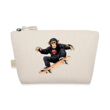 Affe Skateboard - Bio-Täschchen - Natur - Vorne