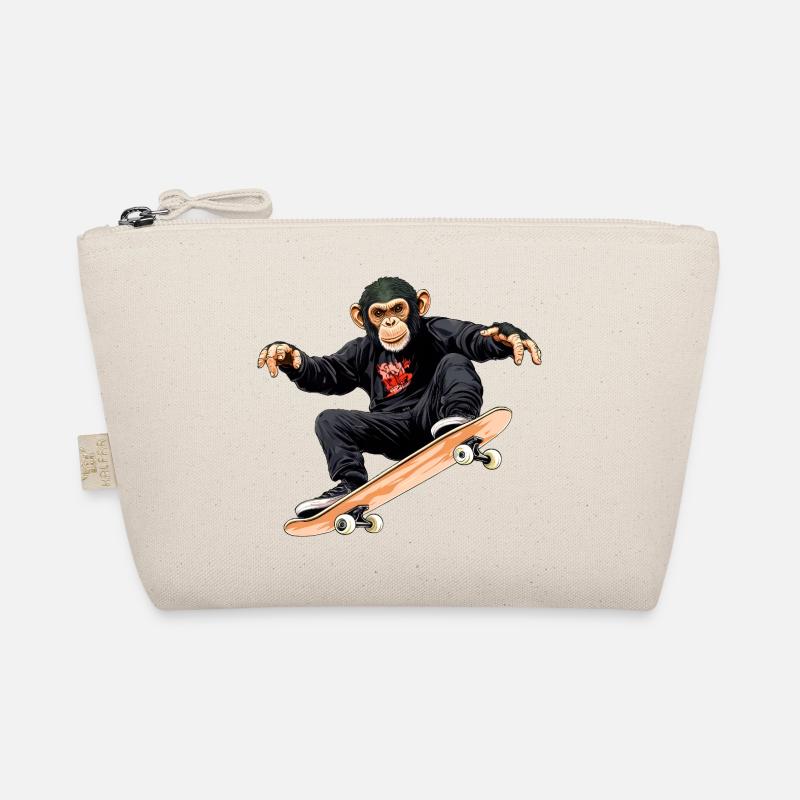 Monkey Skateboard Organic Pouch
