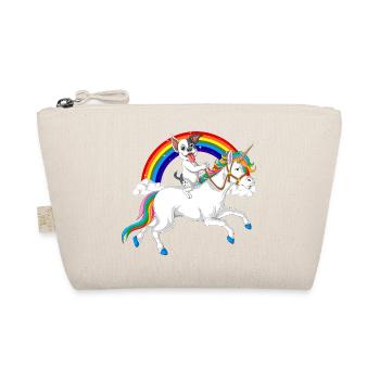 French Bulldog Riding Unicorn - Organic Pouch - nature - Front