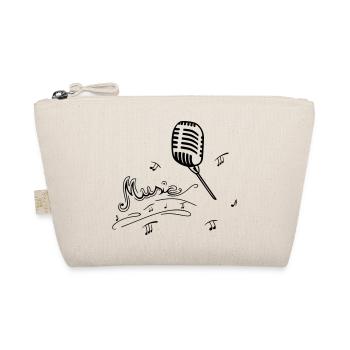 Microphone rétro avec notes de musique - Trousse biologique - nature - Devant