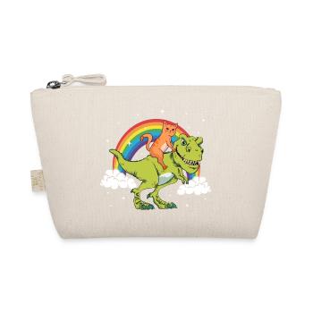 Orange Katze Katzen Dinosaurier Tyrannosaurus Trex - Bio-Täschchen - Natur - Vorne