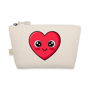 Kawaii Herz Emoticon Design - Bio-Täschchen - Natur - Vorne