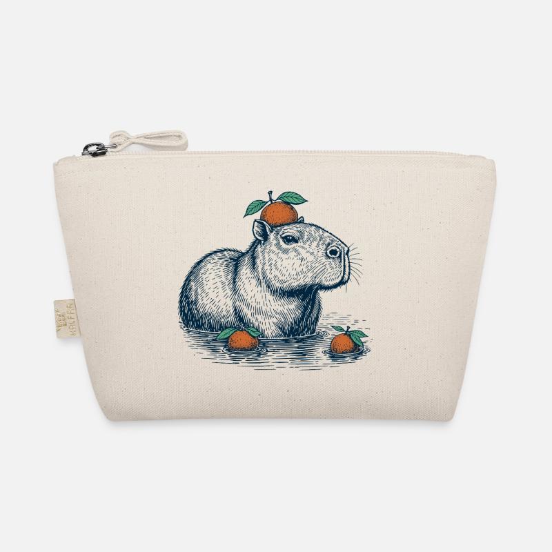 Capybara avec de l’orange sur la tête Trousse biologique
