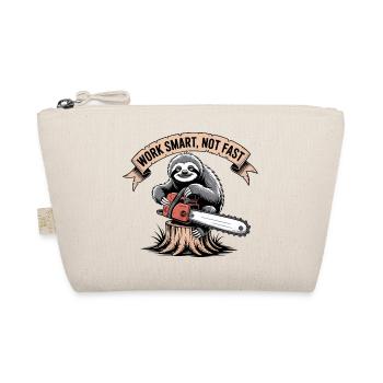 Work Smart Not Fast Sloth Chainsaw - Organic Pouch - nature - Front