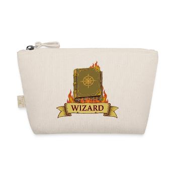 Burning Spellbook – Wizard Cartoon - Organic Pouch - nature - Front
