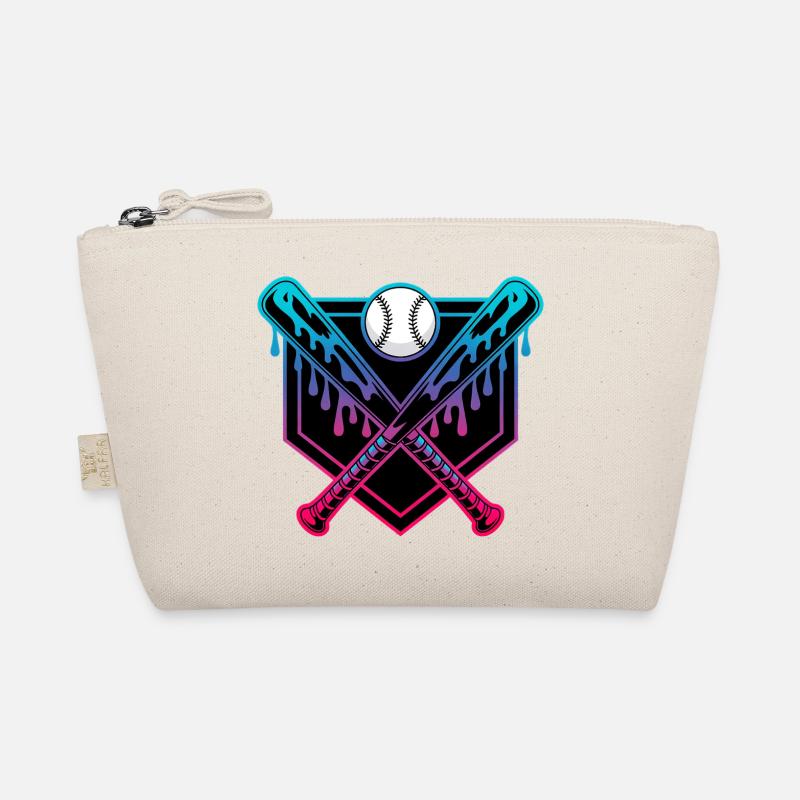 Neontropfende Baseballschläger gekreuzt Bio-Täschchen