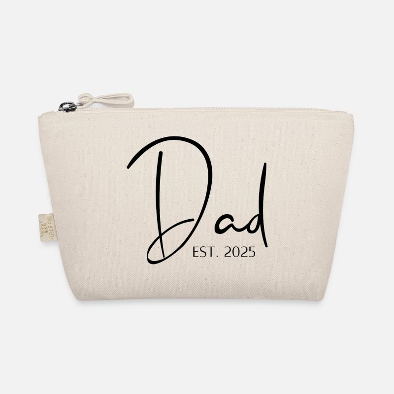Dad Seit 2025 Jahrgang Papa Elegant schwarz - Bio-Täschchen - Natur