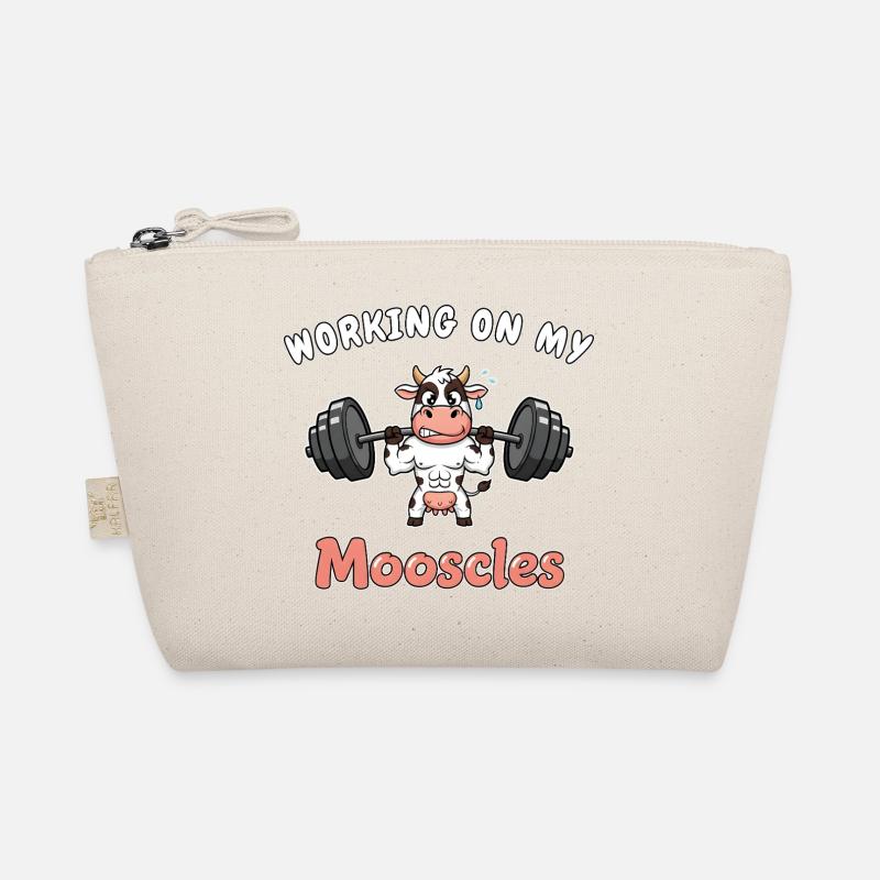 Cow - Working on my Mooscles - Funny Gym Design - Organic Pouch - nature