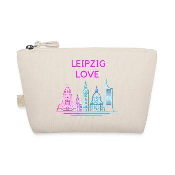 Leipzig Love Skyline Silhouette City Stadt  - Bio-Täschchen - Natur - Vorne