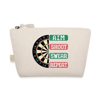 Aim Shoot Wear Repeat Dartboard Style - Organic Pouch - nature - Front